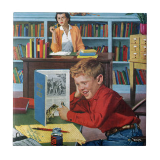 Frog in der Bibliothek Fliese