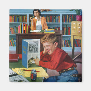 Frog in der Bibliothek Magnet