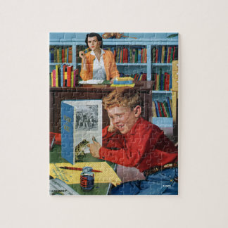 Frog in der Bibliothek Puzzle