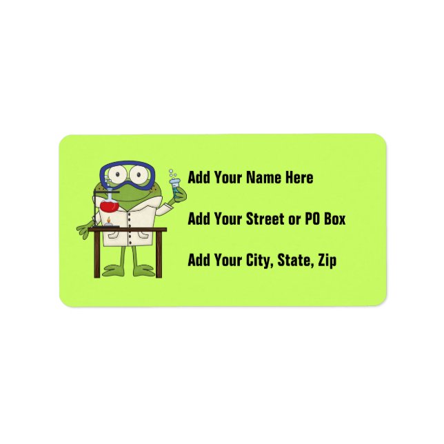Frog in the Science Lab Adressaufkleber (Vorne)