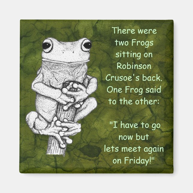 "FROG JOKE" Funny Frog Magnet (Vorne)