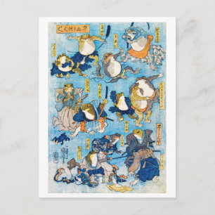 Frog Kabuki Schauspieler, Kuniyoshi, Ukiyo-e Postkarte