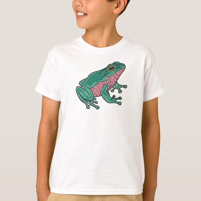 Frog Kids T-Shirt – Cute Green Animal Tee for Boys (Vorderseite)