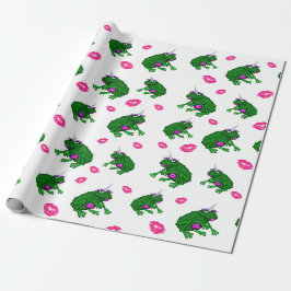 Frog Lady Kisses Wrapping Paper Geschenkpapier