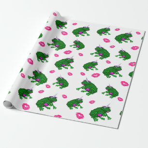 Frog Lady Kisses Wrapping Paper Geschenkpapier