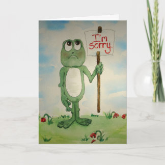 Frog Line Card Ich entschuldige mich, bitte verzei Karte