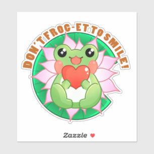 Frog Love – Cute Motivational Art Aufkleber