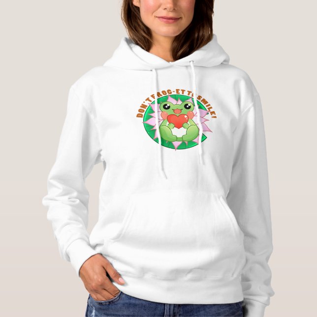 Frog Love – Cute Motivational Art Hoodie (Vorderseite)