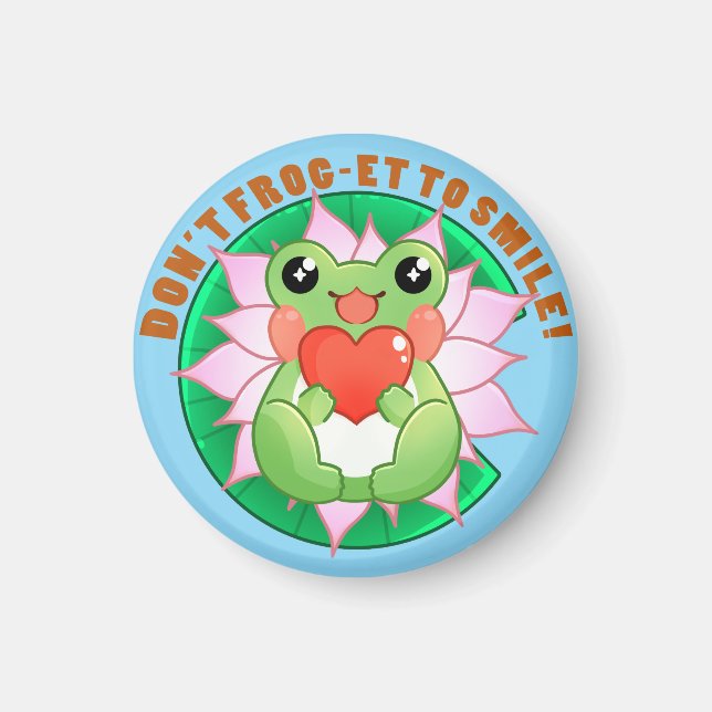 Frog Love – Cute Motivational Art Magnet (Vorne)