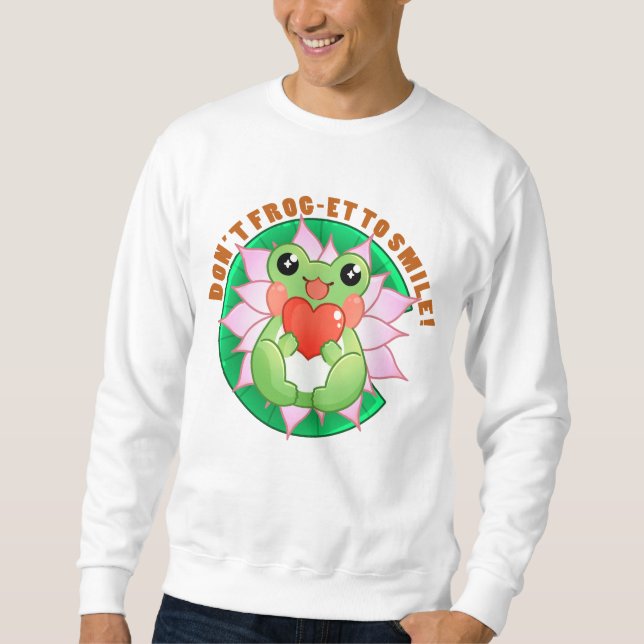 Frog Love – Cute Motivational Art Sweatshirt (Vorderseite)