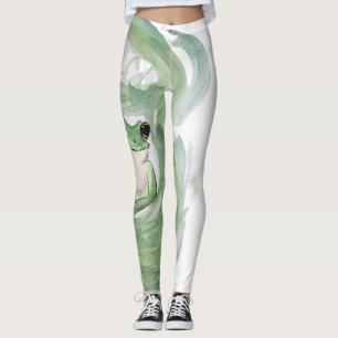 Frog Magic Spaß Watercolor Froggy Leggings