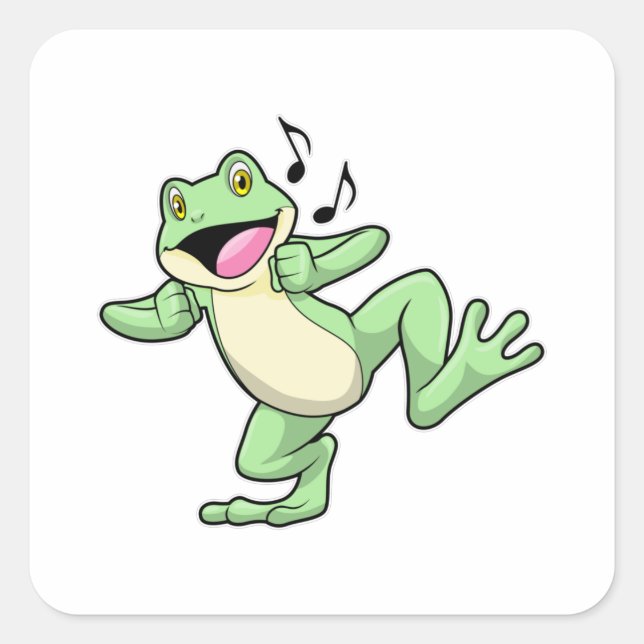 Frog Music Dance Quadratischer Aufkleber (Vorderseite)