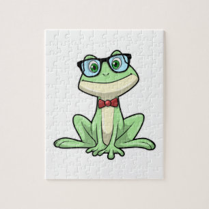 Frog Nerd Student Glasses Krawatte Puzzle