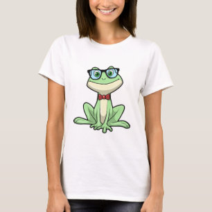 Frog Nerd Student Glasses Krawatte T-Shirt