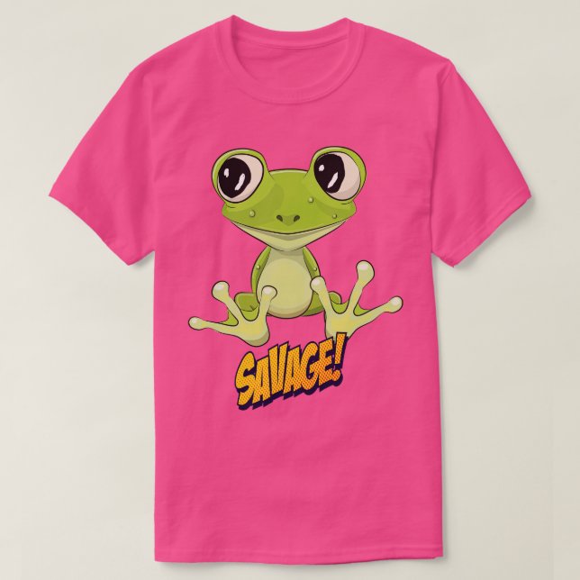 Frog Niedlich Kawaii Toon T-Shirt (Design vorne)