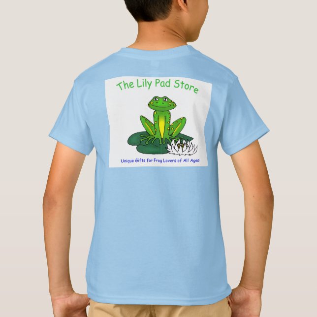 Frog on a Lily Pad Kid's Light Blue T-Shirt (Rückseite)
