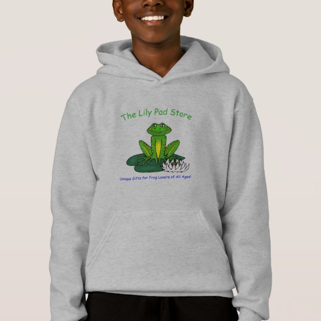 Frog on a Lily Pad Light Gray  Hoodie (Vorderseite)
