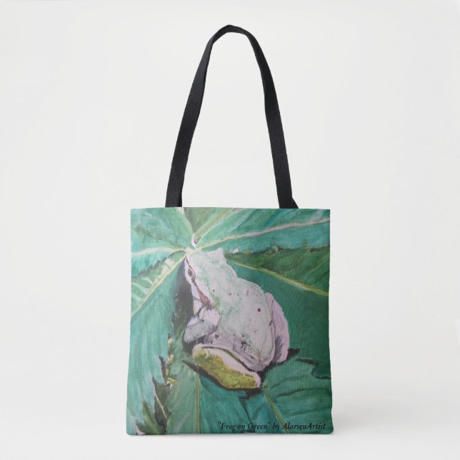 "Frog on Green" von AlarsenArtist Tote Bag (Vorderseite)