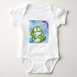 Frog Paraglider Baby Bodysuit Cartoon Strampler