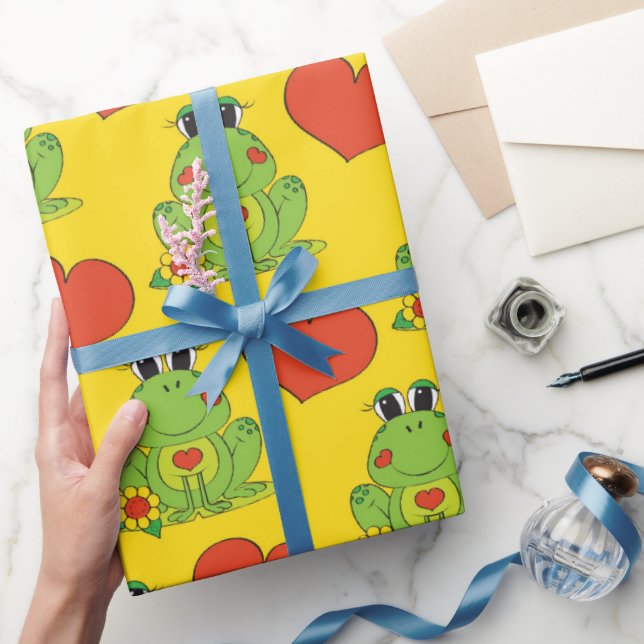 Frog Pattern glänzendes Verpackungspapier Geschenkpapier (Schenken)