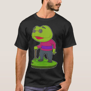Frog Pensioner Walking stick T-Shirt