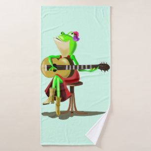Frog Playing Gitarre Funny Bath Handtücher