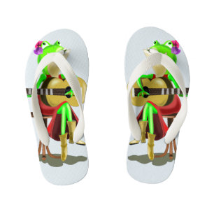 Frog Playing Gitarre Funny Kid's Flip Flops