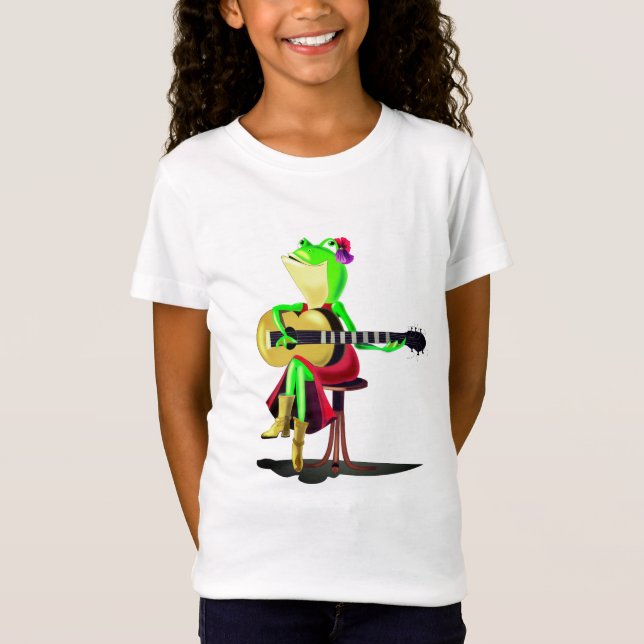 Frog Playing Gitarre Kid's T - Shirt (Vorderseite)
