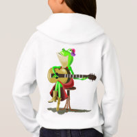 Frog Playing Gitarre Kinder Hoodie Spaß