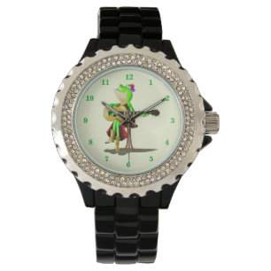 Frog Playing Gitarre Romantische Funny Watch Armbanduhr