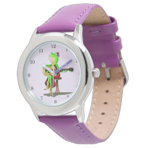 Frog Playing Gitarre Romantische Musik Funny Watch Armbanduhr