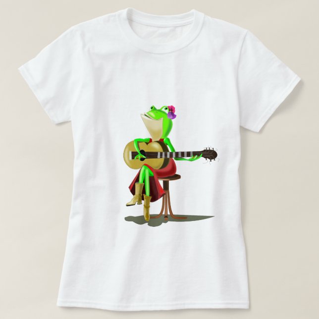 Frog Playing Gitarre T - Shirt Spaß (Design vorne)