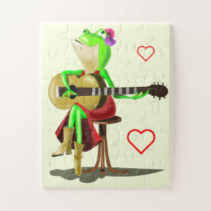 Frog Playing Gitarrenpuzzle Puzzle