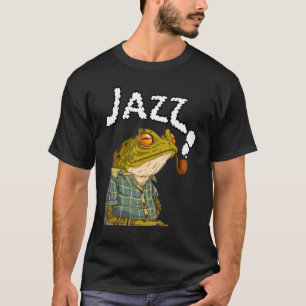 Frog Playing Jazz Music Fun Niedlich Frogs Animal  T-Shirt