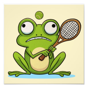 Frog Playing Tennis Fotodruck