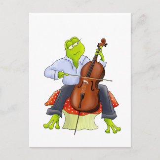 Frog Plays Cello Postkarte