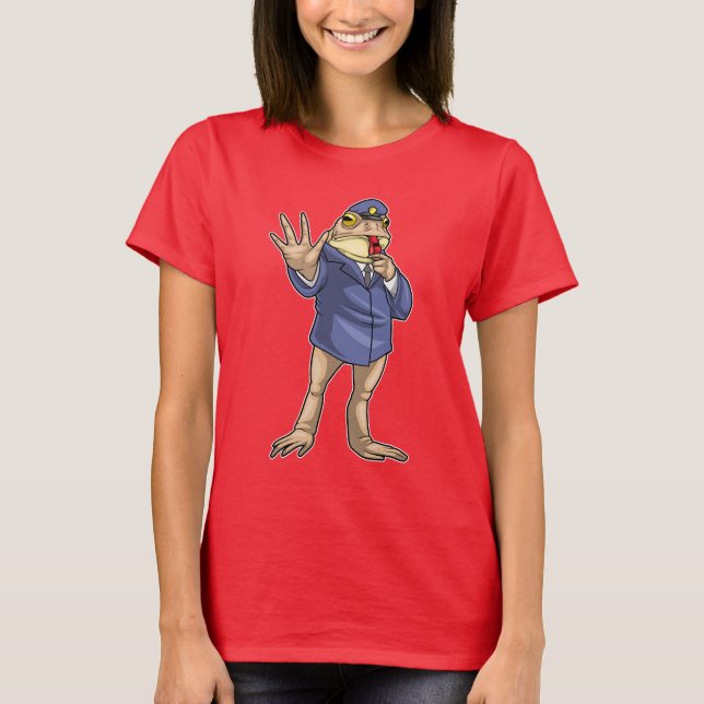 Frog Polizist Whistle Police T-Shirt (Vorderseite)