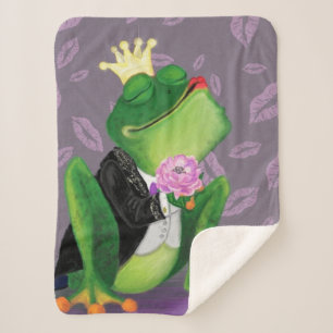Frog Prince Baby Sherpa Blanket Funny Sherpadecke