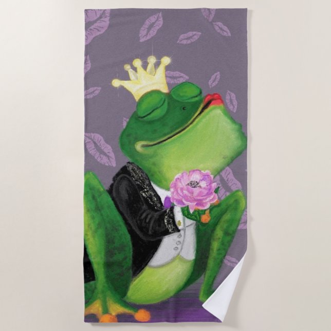 Frog Prince Beach Handtuch - Malerei (Vorderseite)