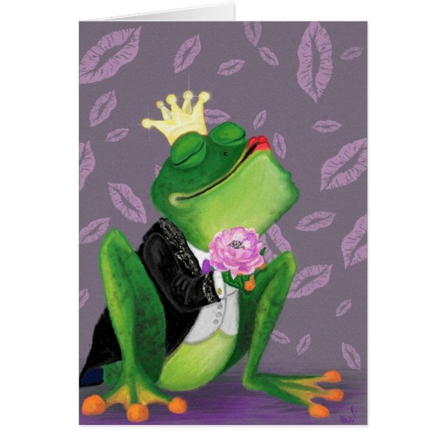 Frog Prince Card Kiss - Fügen Sie Ihren Text / Nam (Vorne)