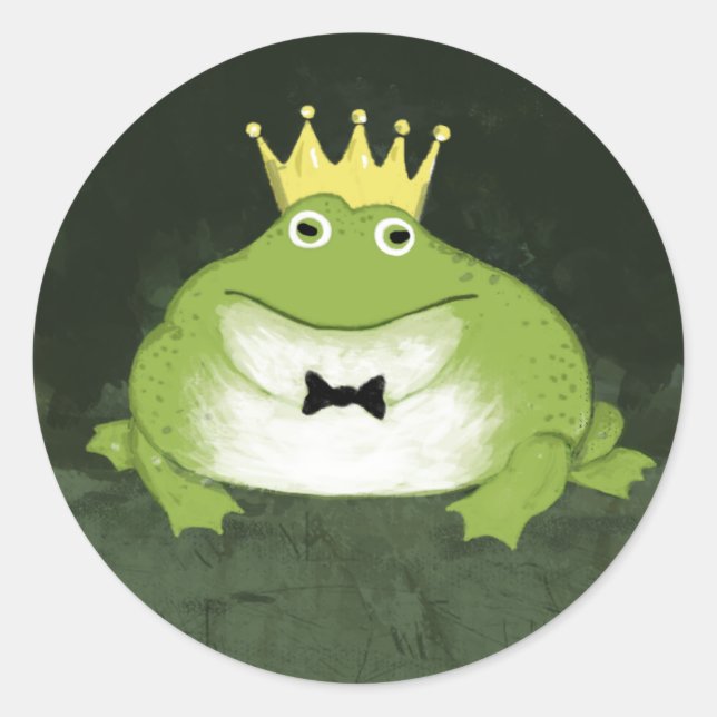 Frog Prince | Fairy Tale Wedding Runder Aufkleber (Vorderseite)
