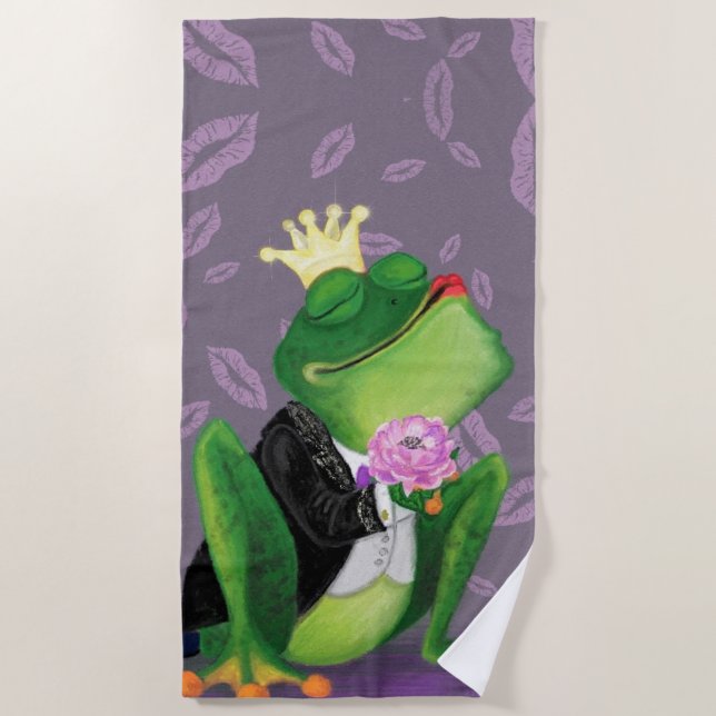 Frog Prince Funny Beach Handtuch (Vorderseite)