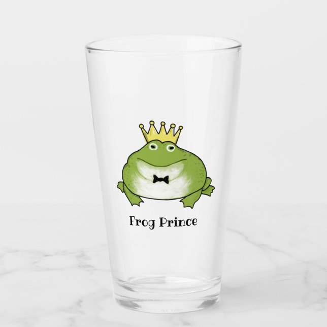 Frog Prince Personalisiert | Niedlich Mairy Tale Glas (Vorderseite)
