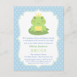 Frog Prince Polka Dots Baby Shower Einladungen