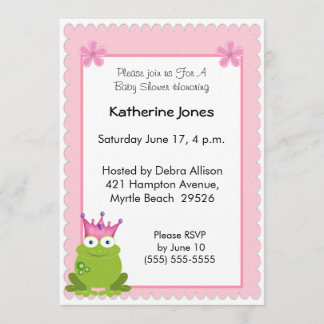 Frog Princess Baby Shower Einladung