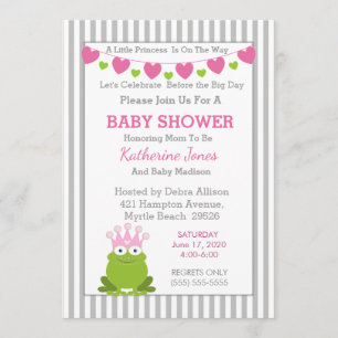 Frog Princess Baby Shower Einladung