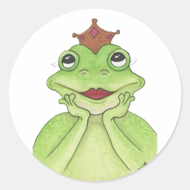 Frog Princess Runder Aufkleber (Vorderseite)