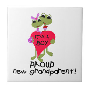 Frog Proud Großeltern von Boy Gifts Fliese
