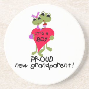 Frog Proud Großeltern von Boy Gifts Getränkeuntersetzer