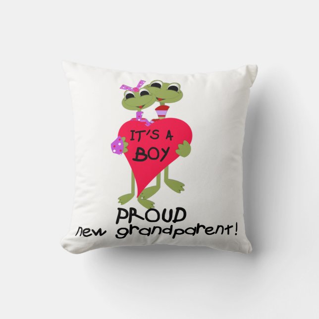 Frog Proud Großeltern von Boy Gifts Kissen (Vorderseite)